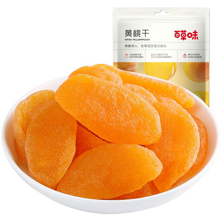 100g dried yellow peaches with herb flavor, peach flesh, snacks, preserved 