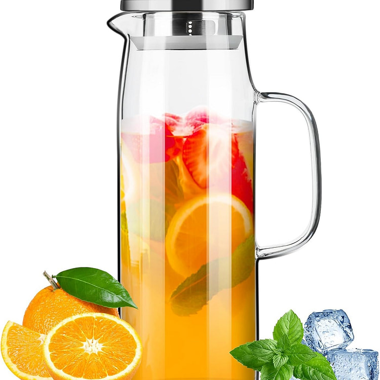 50 oz/1.5L glass pot with lid, easy to clean