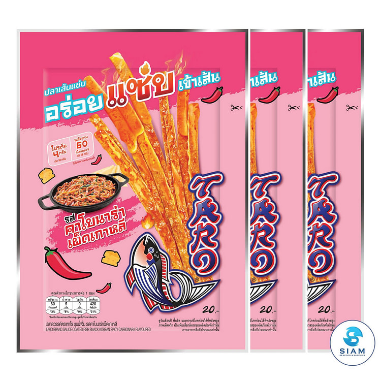 （3包）TARO牌鱼肉零食 18克 香辣卡邦尼口味 3 个