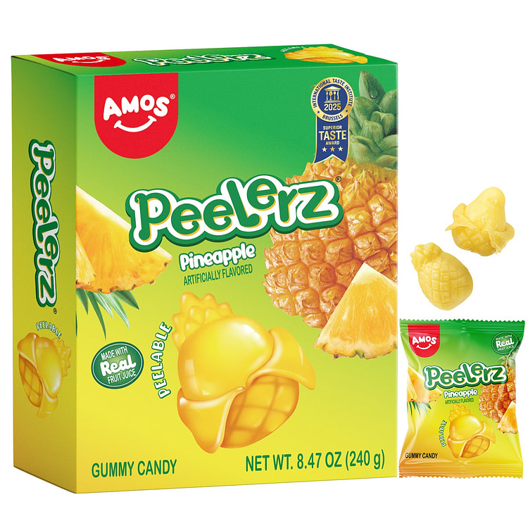 AMOS Gummy Fruit Filled Candy,Snacks Juicy Burst