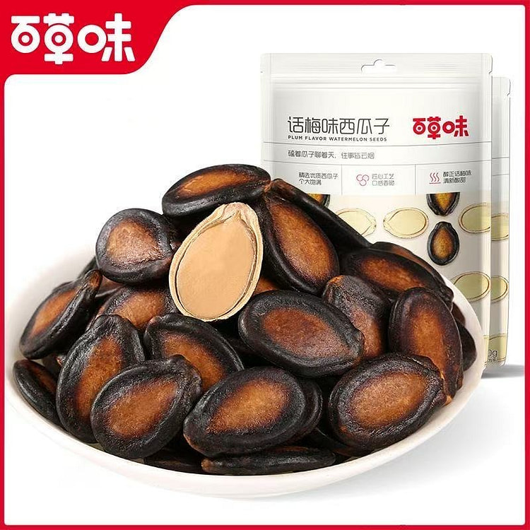 百草味话梅味西瓜子黑瓜子炒货办公室休闲零食小吃 108 克