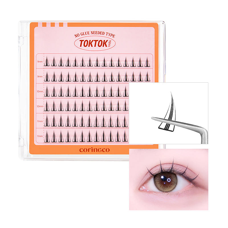 CORINGCO Toktok Hara False Eyelashes No Glue Bold 1 each