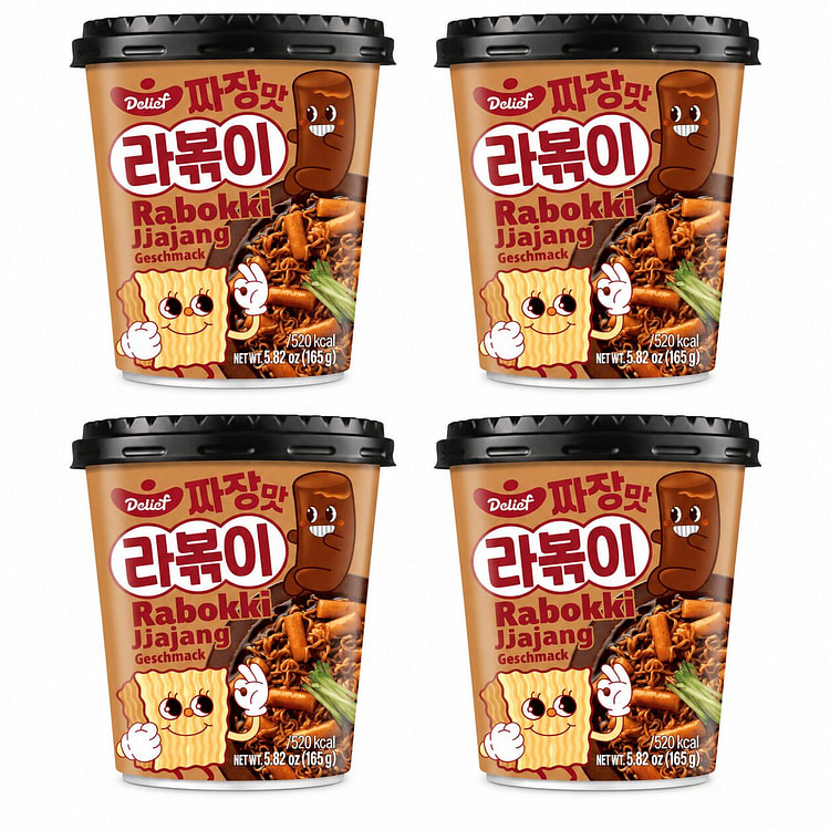 DELIEF 韩式炸酱年糕拉面 165g*4杯 1 包