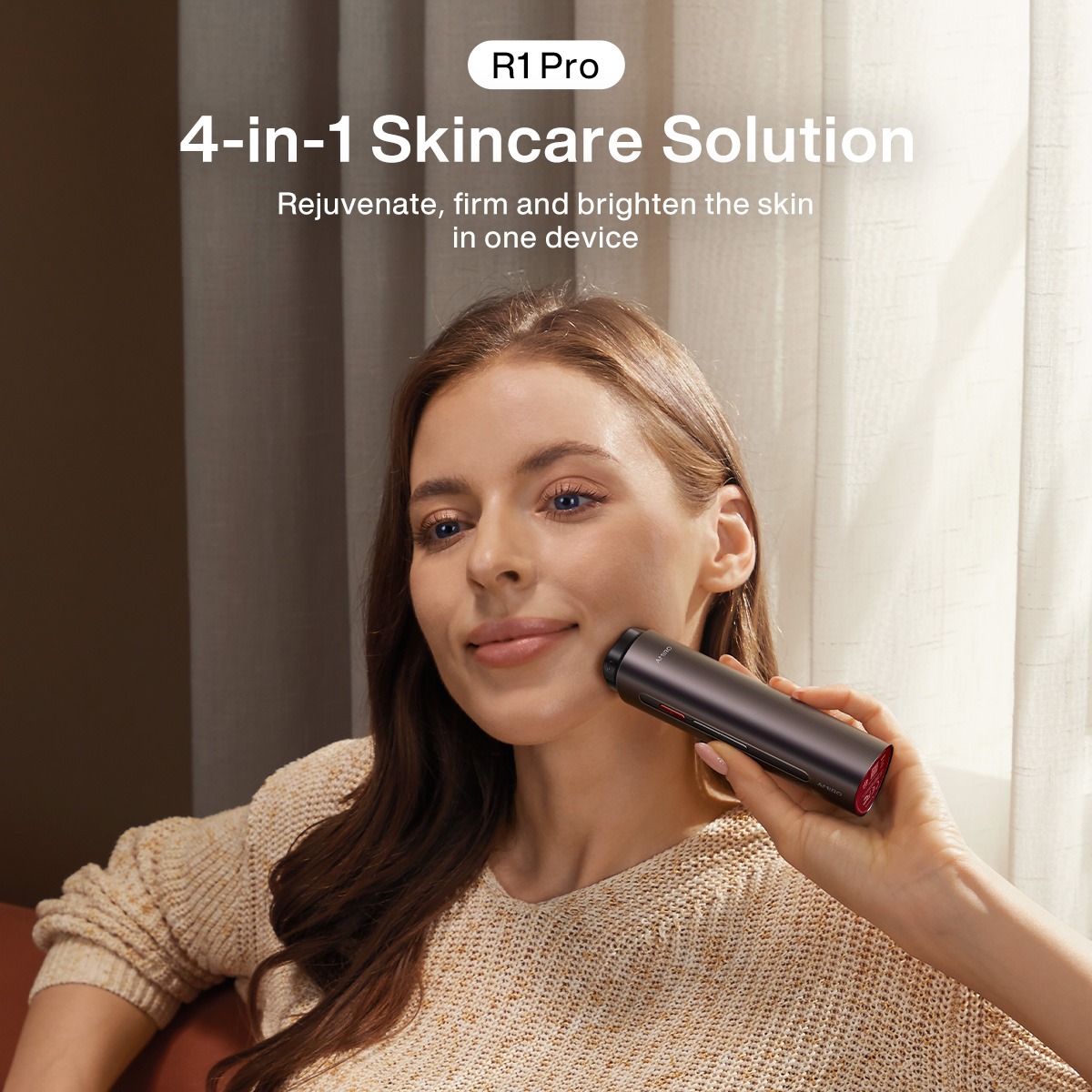 Get AMIRO R1 PRO Facial RF Skin Tightening Device Black with 70ml
