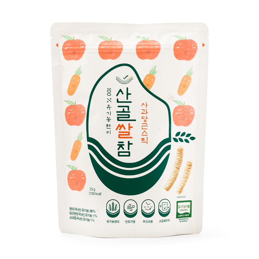 산골쌀참 유기농현미 사과당근스틱 25 그램