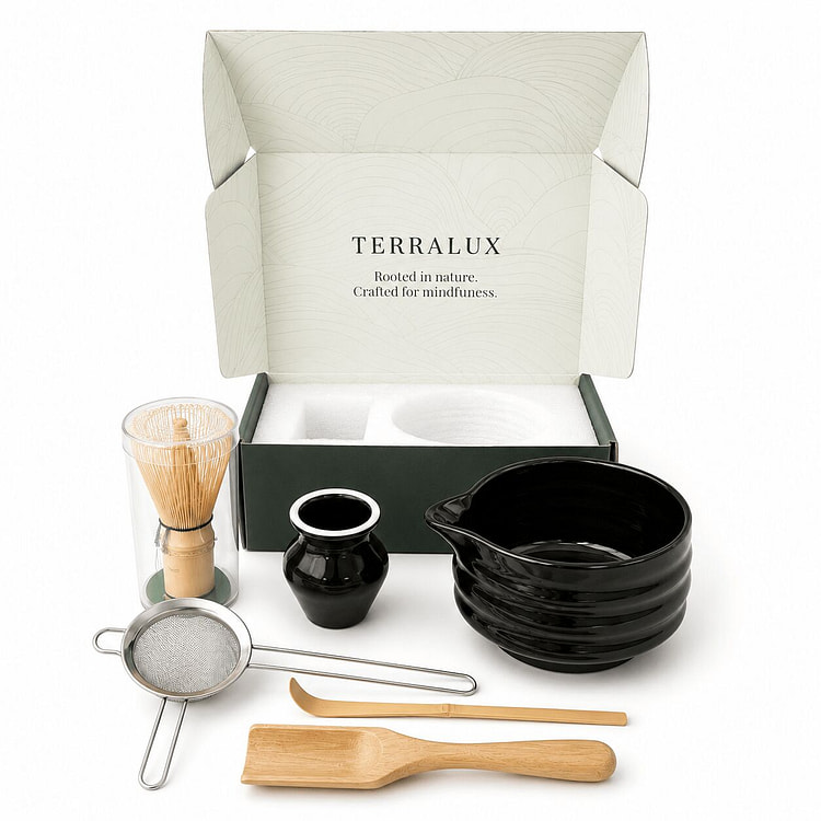 6-Piece Japanese Matcha Ceremony Set (BLACK)