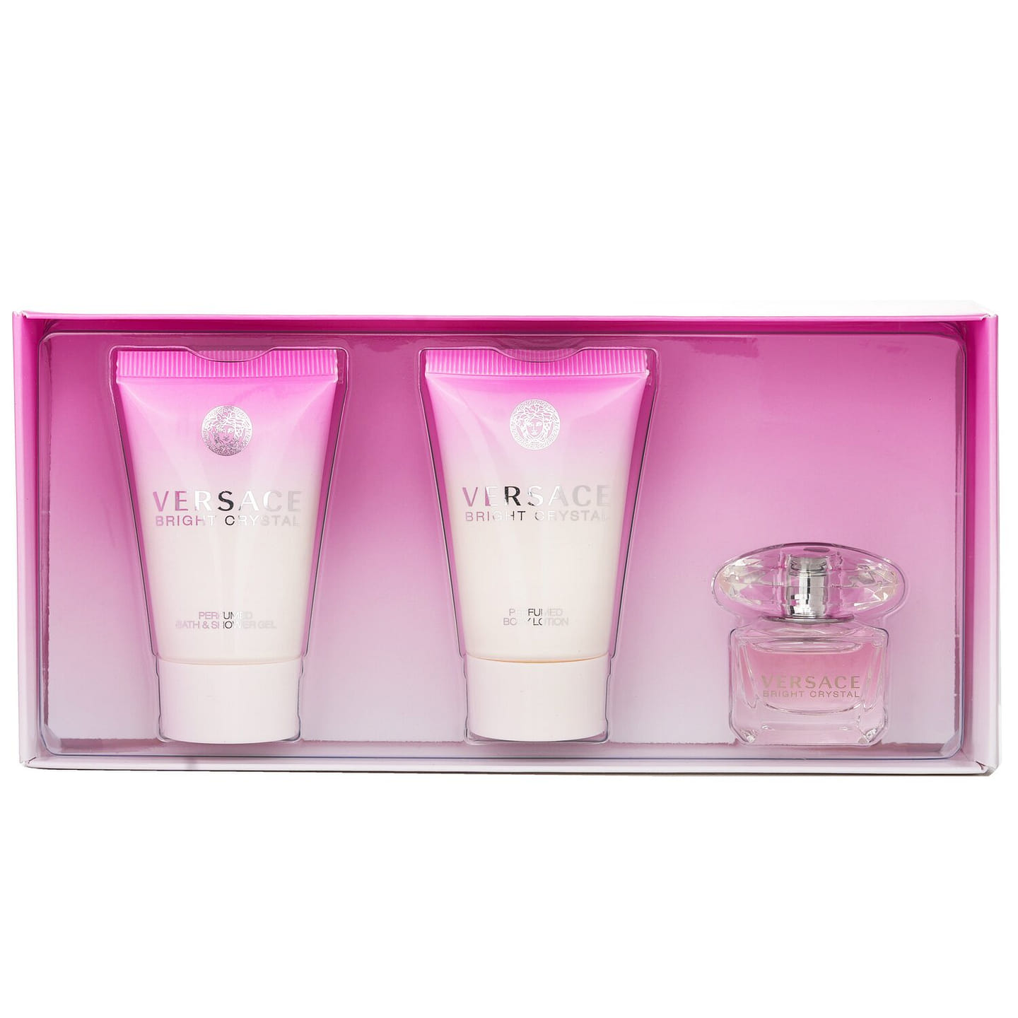 Versace Pink Diamond Set (Small): Eau de Toilette 5ml + Body Lotion 25ml + Shower Gel 25ml 3pcs 3 each