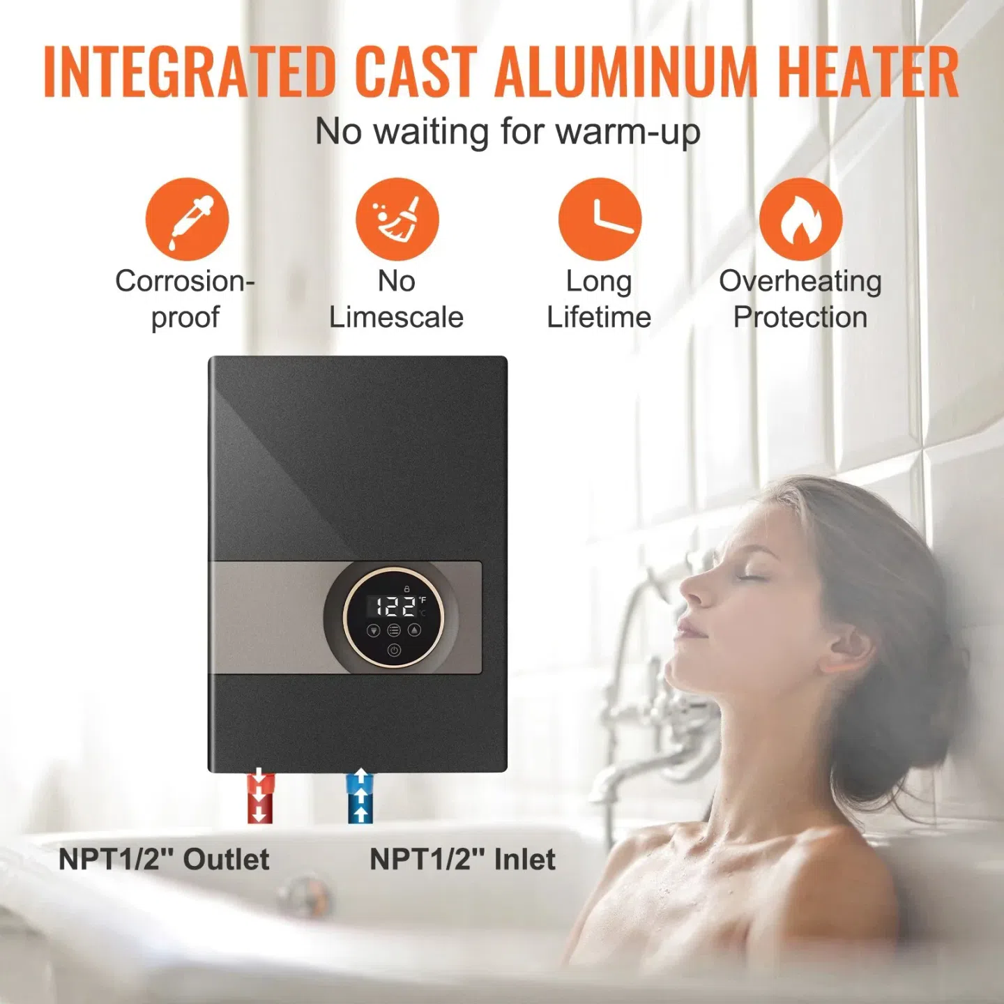 13.8KW Electric Hot Tankless Water Heater Shower I 1 box