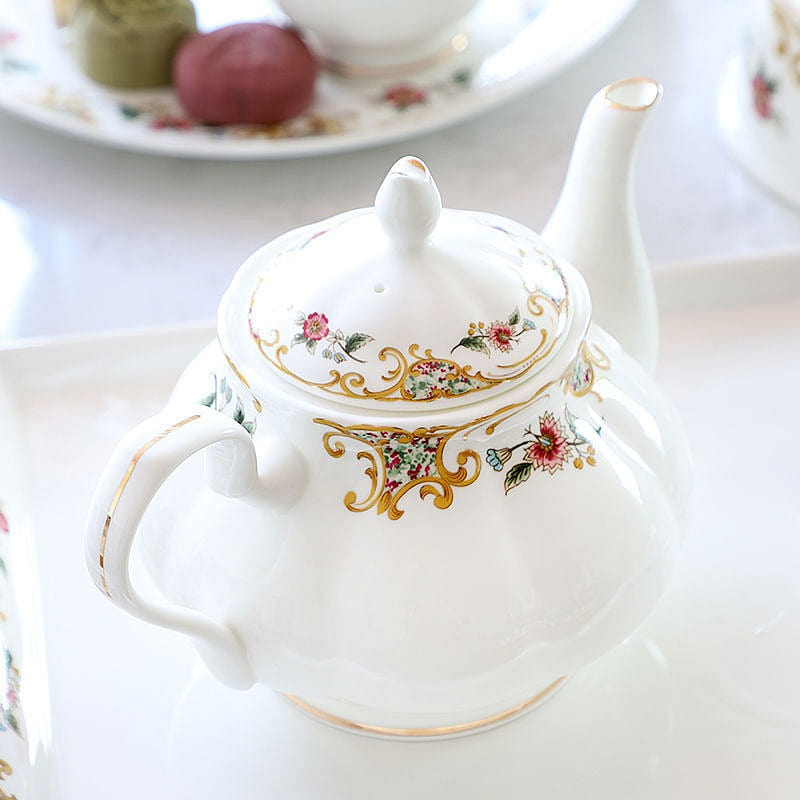 BESTLEAFTEA Elegant English Afternoon Tea China Bone Teapot Coffee pot 1000ml 1 count