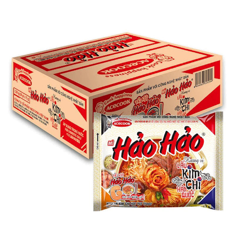 Hao Hao Kim Chi Noodles 77g 30 packs 1 each