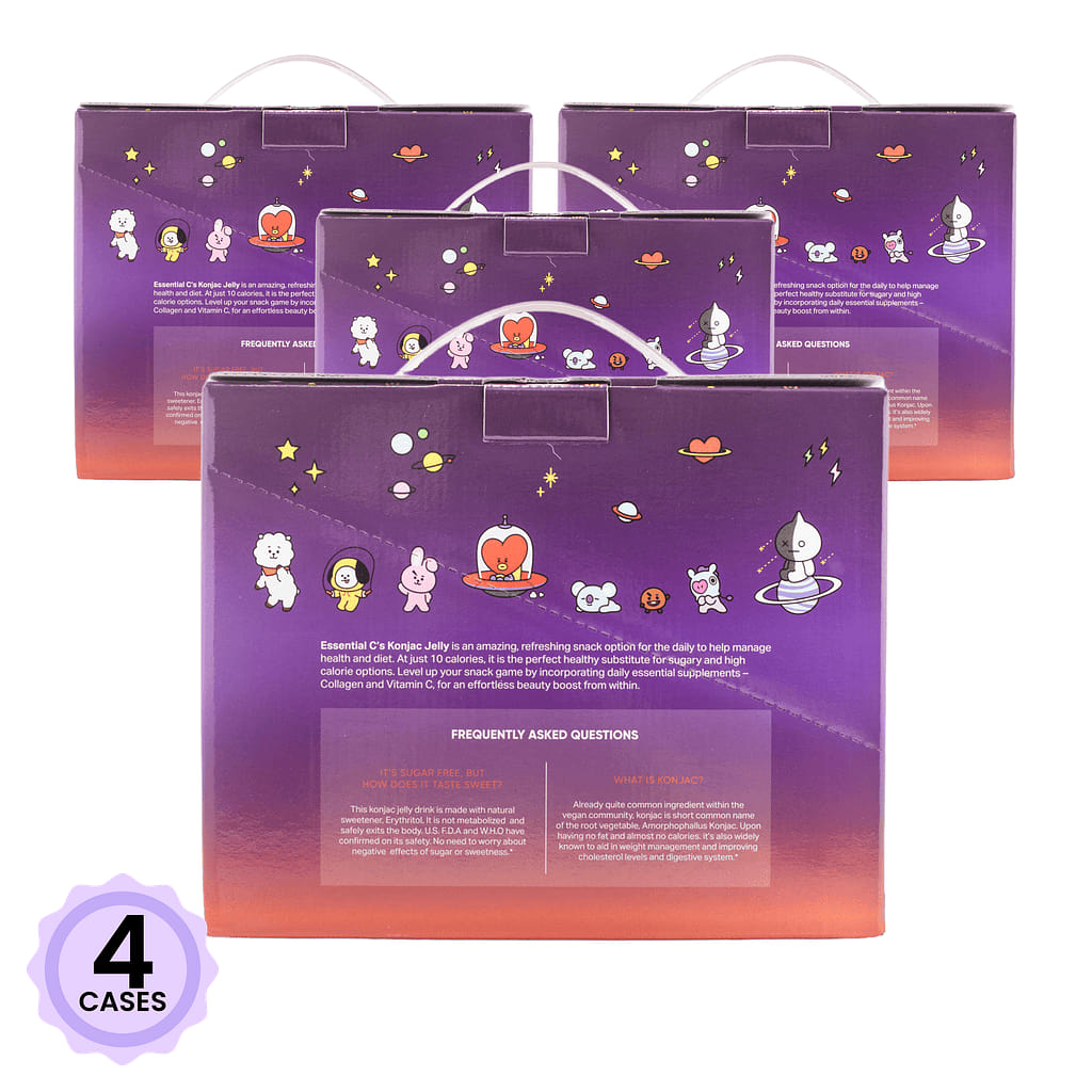Everydaze with BT21: Essential C’s Collagen + Vitamin C Konjac Jelly, Lychee Flavor 150 ml*10 pack*4 case