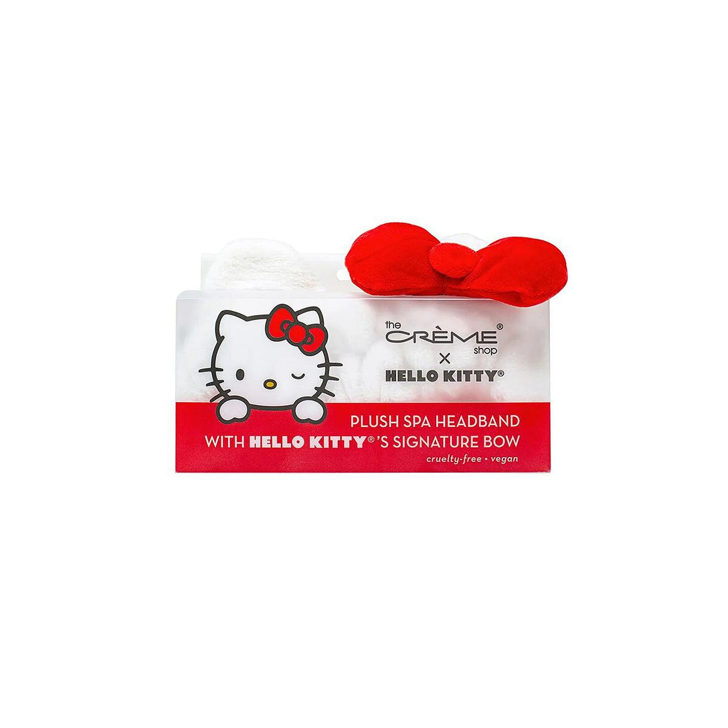 THE CREME SHOP Hello Kitty Hello Kitty Plush Spa Headband with Signature Bow in Red 1 each