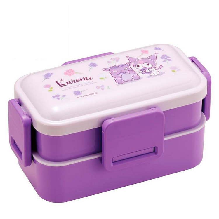Skater Kuromi Flower Wreath 2 Tier Lunch Box 1pc