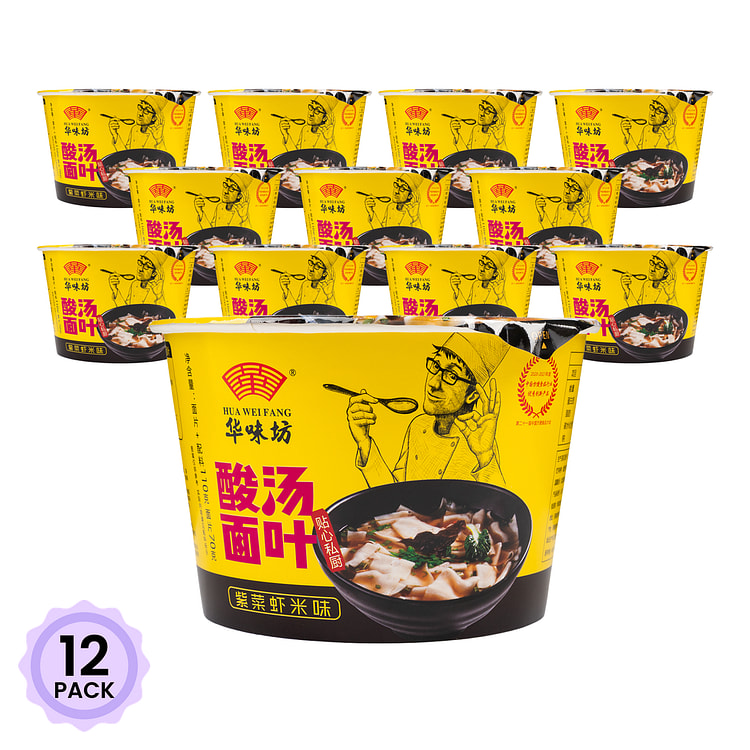华味坊 酸汤面叶 紫菜虾米味 3.88 盎司*12 包