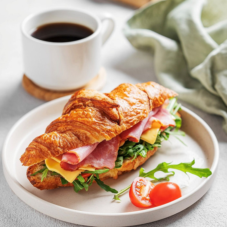 火腿芝士可頌三明治 1 个