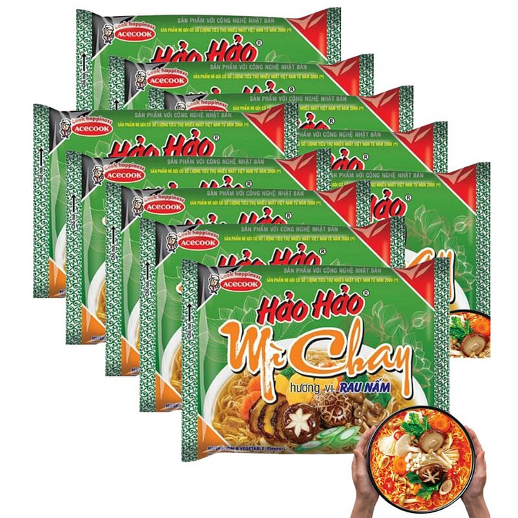 Hao Hao Veggie Mushroom Noodle Combo (10 packs)