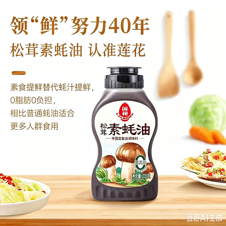 莲花松茸素蚝油挤压瓶 0添加火锅蘸酱230克1瓶 235 克