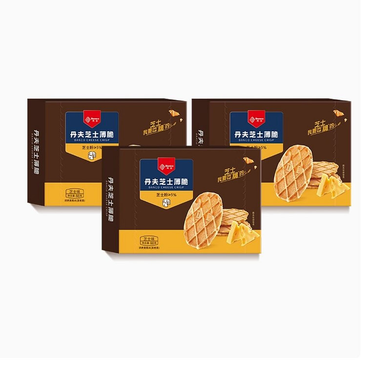 丹夫芝士味华夫薄脆88gx3盒