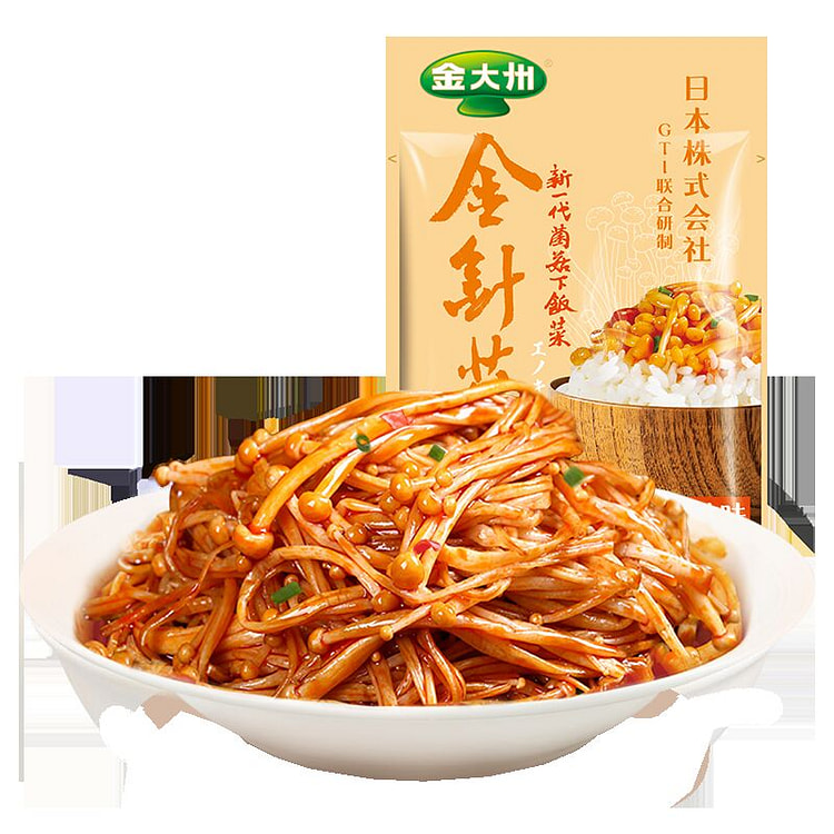 金大洲下饭菜大袋装香辣金针菇82g*1袋