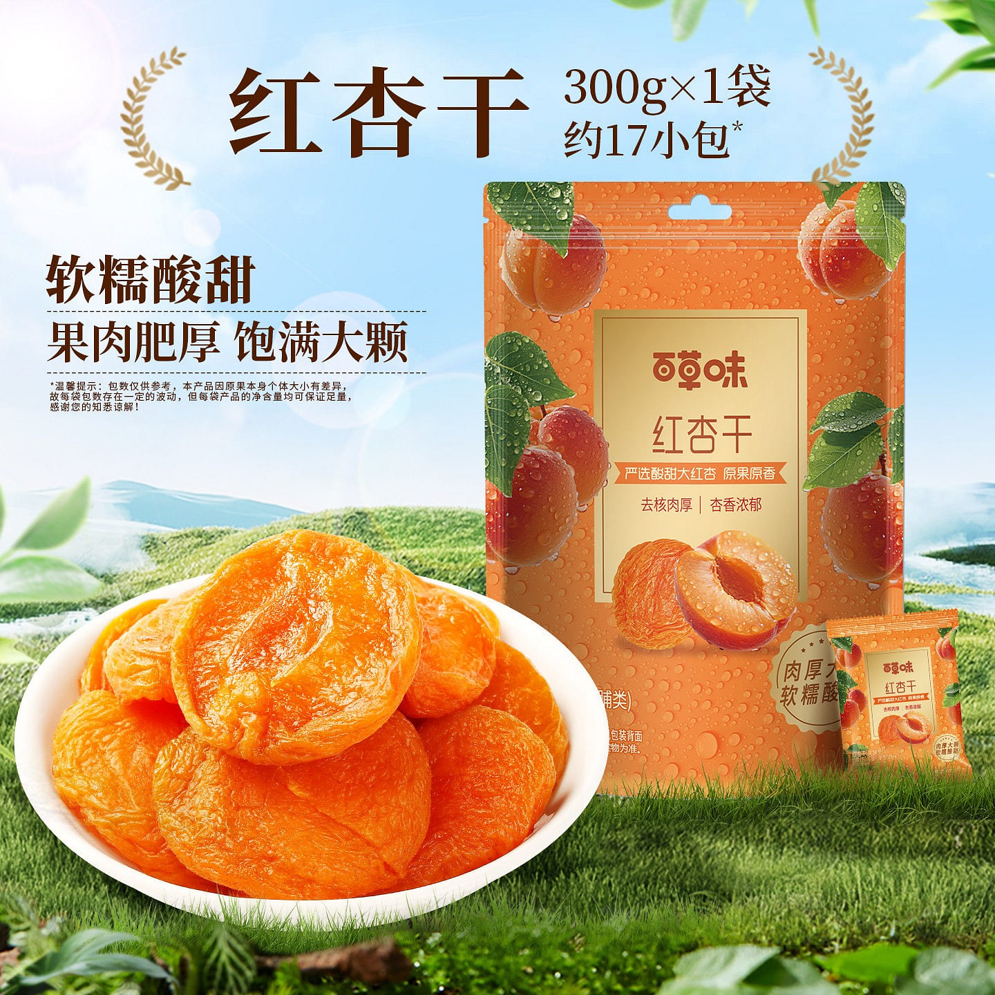 Beicaowei Dried Red Apricots (Preserved Fruit) 300 g