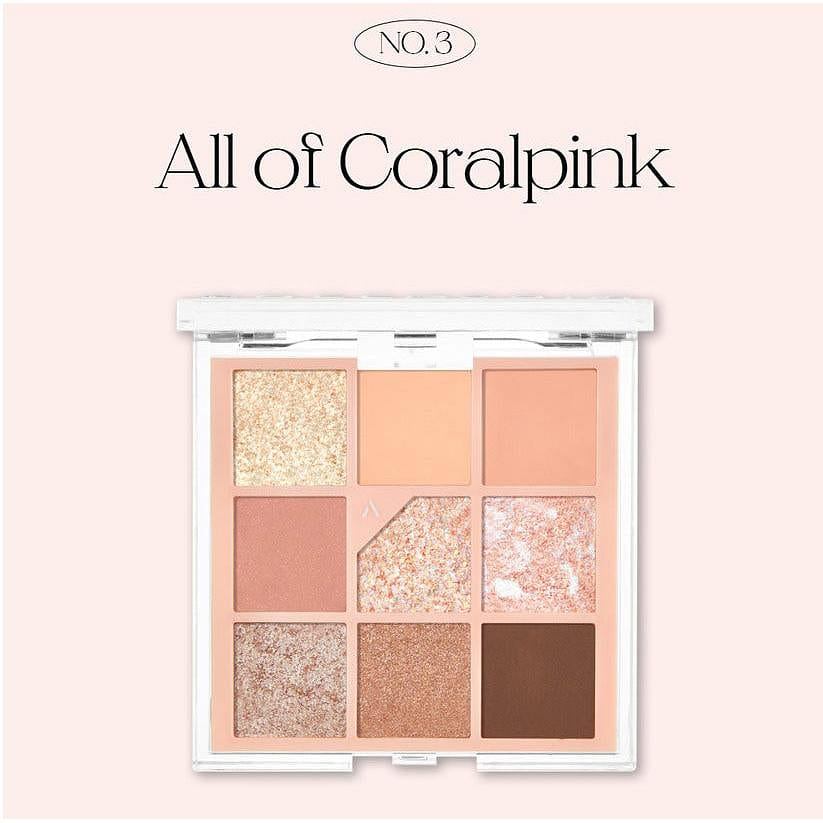 UNLEASHIA Glitterpedia Eye Palette (No3 All of Coral Pink) 6.2 g