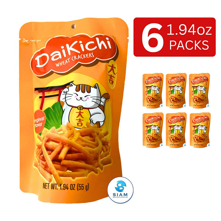 （6包装）DaiKiChi小麦饼干棒，原味 6 个