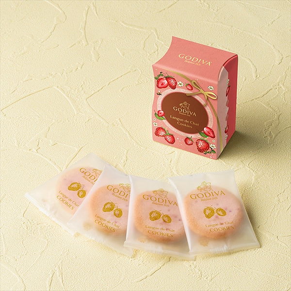 あまおう苺＆ホワイトチョコレートラングドシャクッキー（4枚入）