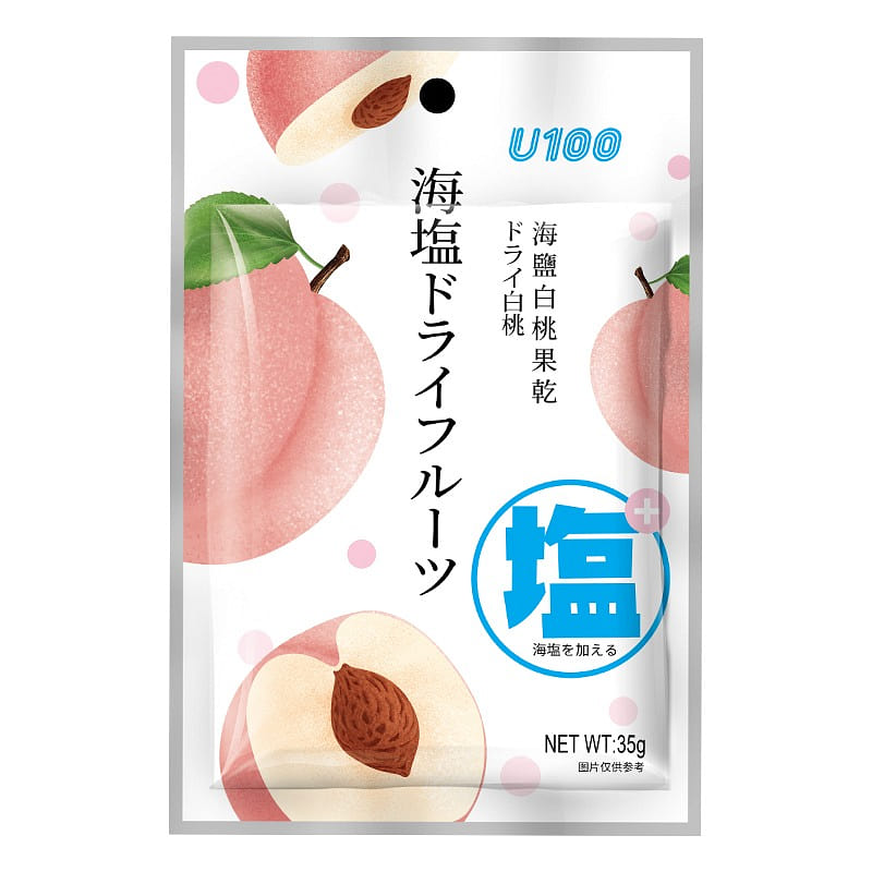 U100 Sea Salt White Peach Dried Fruit Snacks 35 g