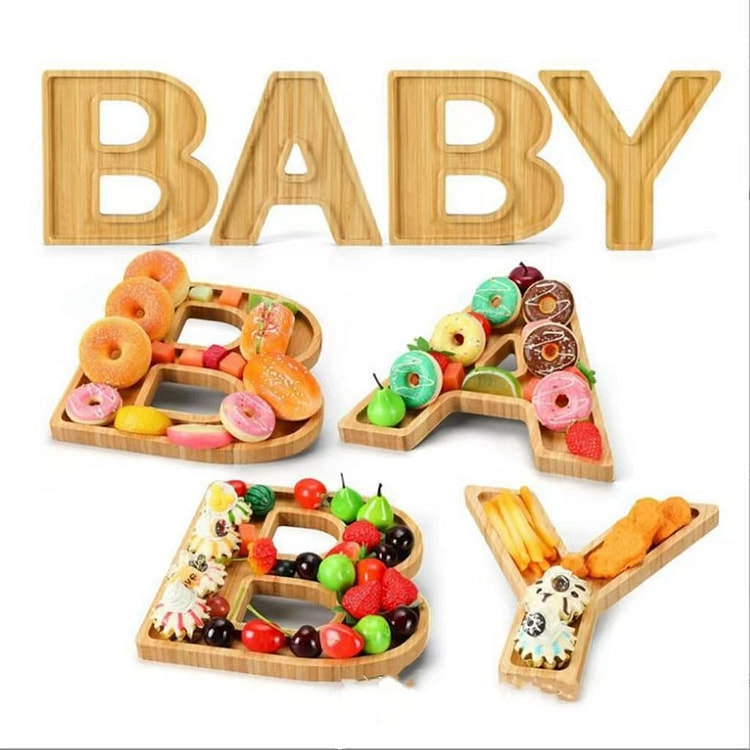 Bamboo Alphabet Tray Party Candy Dish