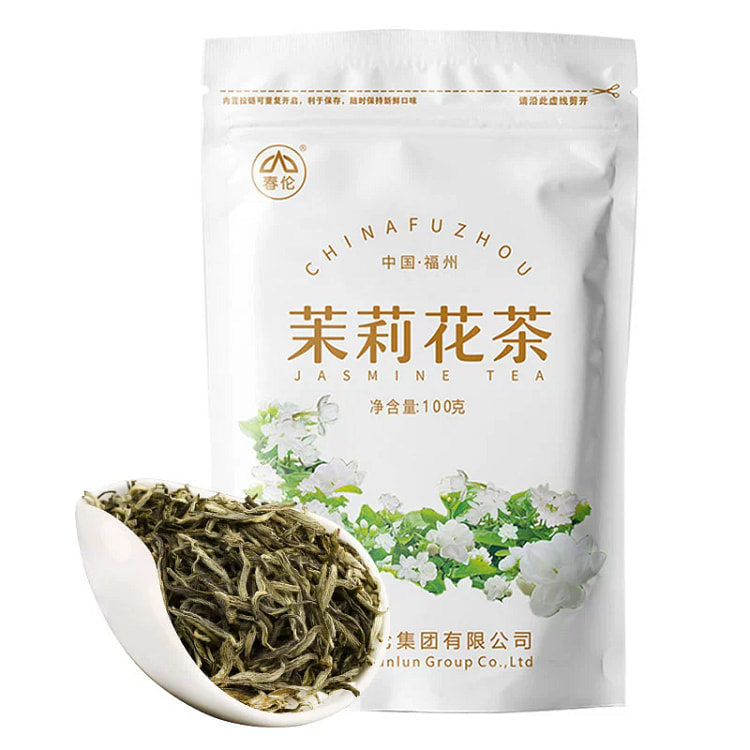 春伦福州 茉莉花茶叶 新茶浓香型 大白毫茉莉绿茶 袋装 100g*1袋