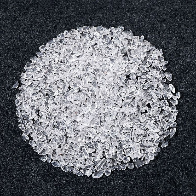 天然白水晶碎石批发 白水晶消磁石七宝供佛曼扎 100g 9-12mm