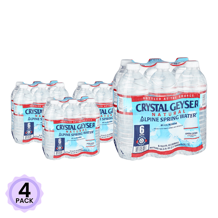 Crystal Geyser Natural Spring Water 6 pk 500 밀리리터*6 병*4 팩