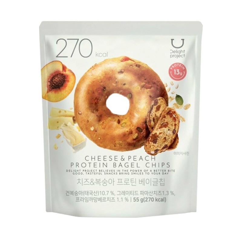 [Delight Project] Cheese & Peach Protein Bagel Chip - Weee!