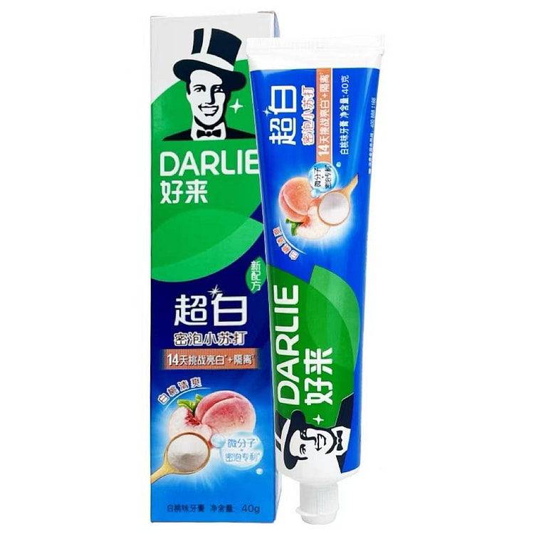 好来黑人牙膏密泡超白小苏打白桃味1支旅行装便携装 40 克