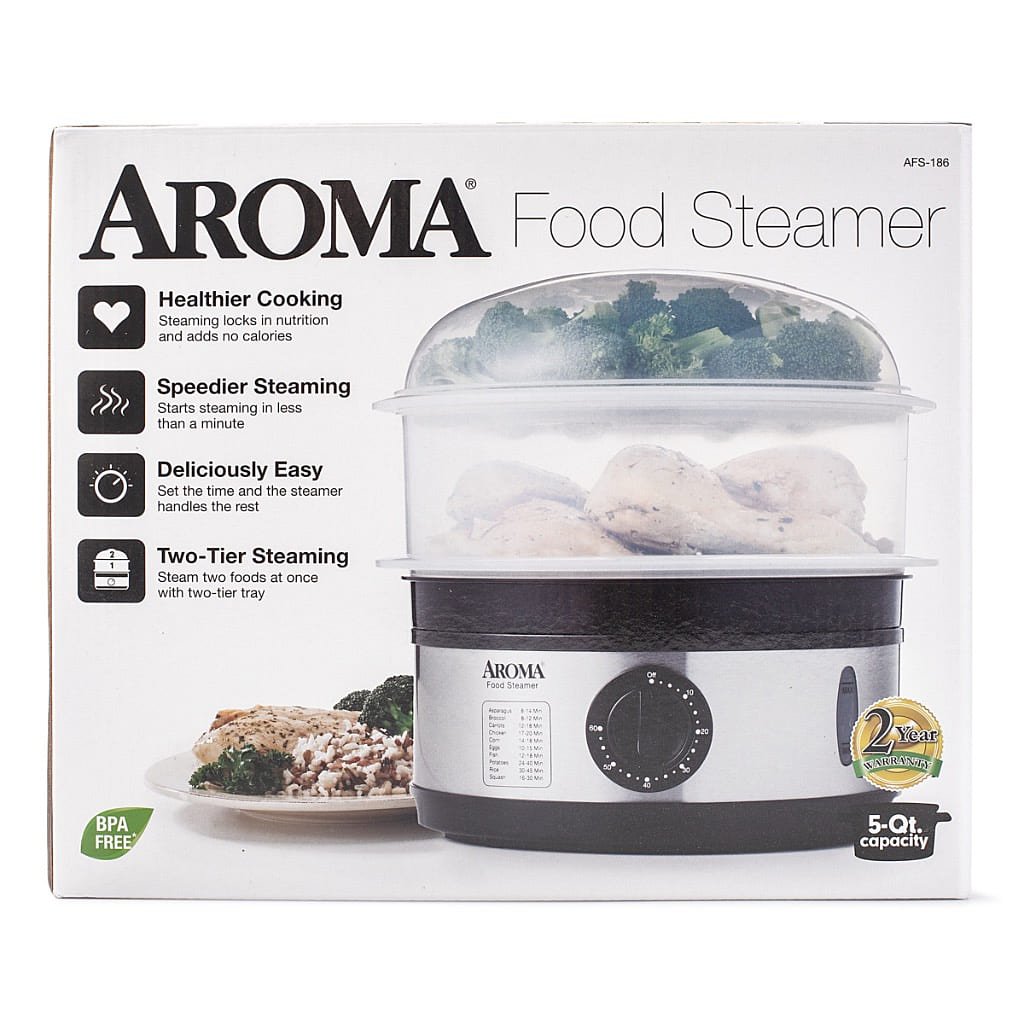 Aroma 스테인리스 스틸 투명 찜기, 5쿼트 1 개입