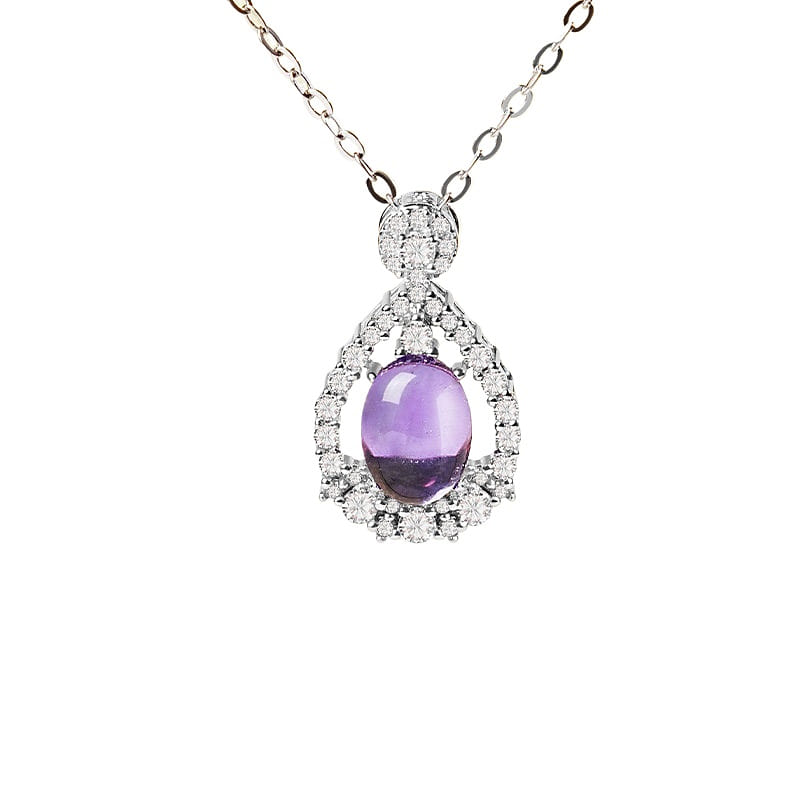 Amethyst Necklace, Purple Jade Smoke 19 * 11mm 1 box