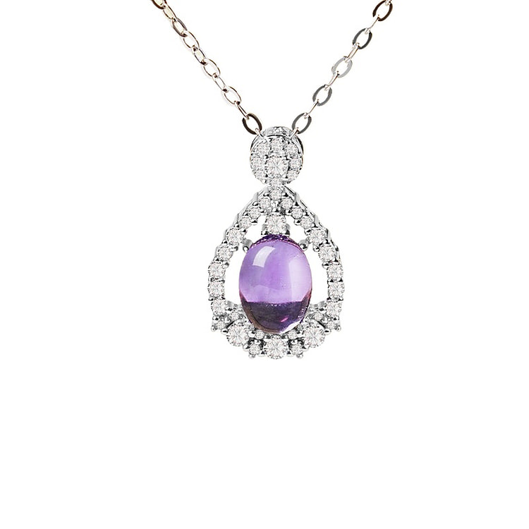 宫里上新 紫水晶项链 紫玉烟 19*11mm 1 盒