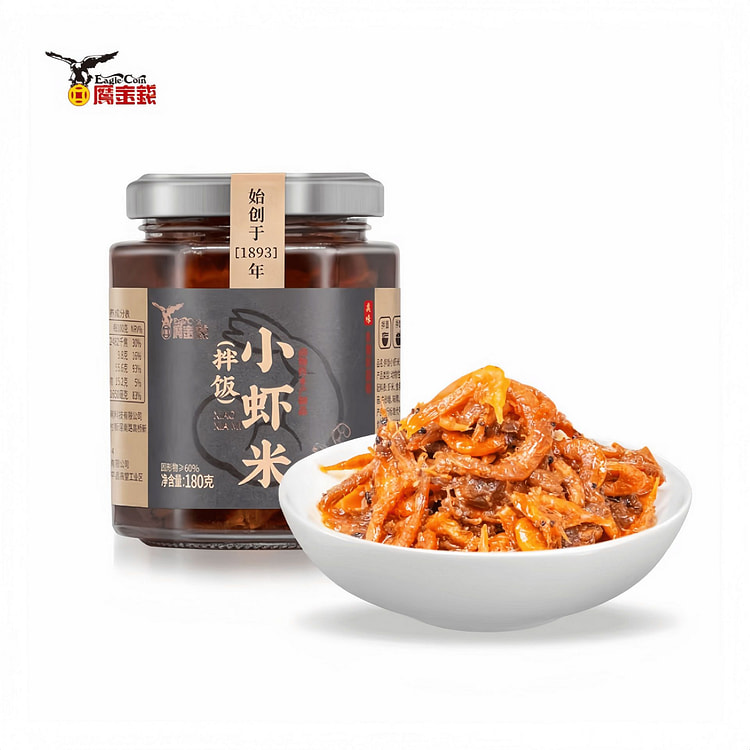 鹰金钱罐装拌饭小虾米180g潮汕特产香辣酱下饭菜 180 克