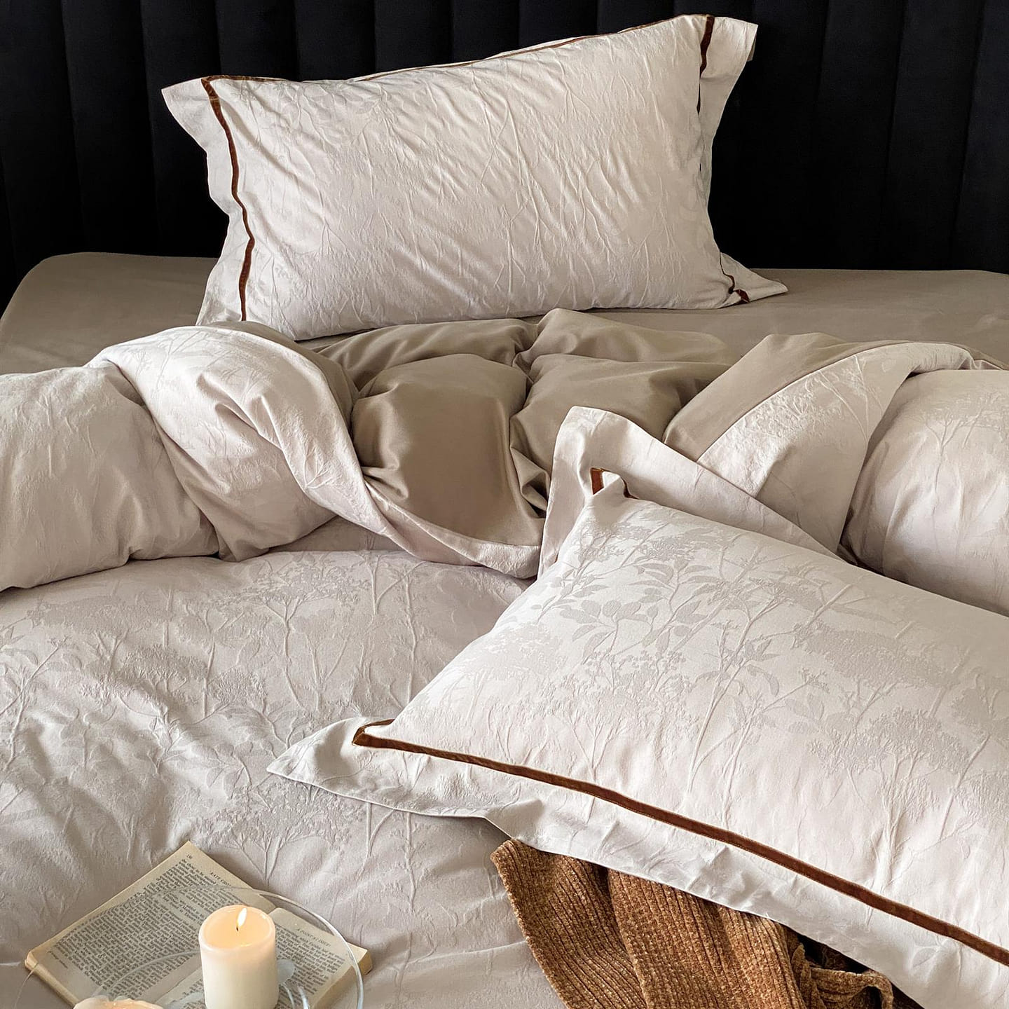 Willow Veil Bedding Set(Fitted) Cedarwood-Q 2000 g