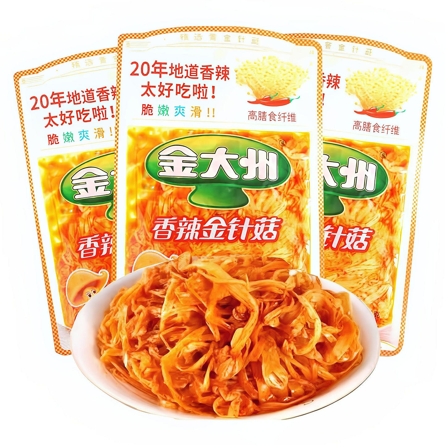 42 grams of spicy Enoki mushrooms from Jin Dazhou 42 g