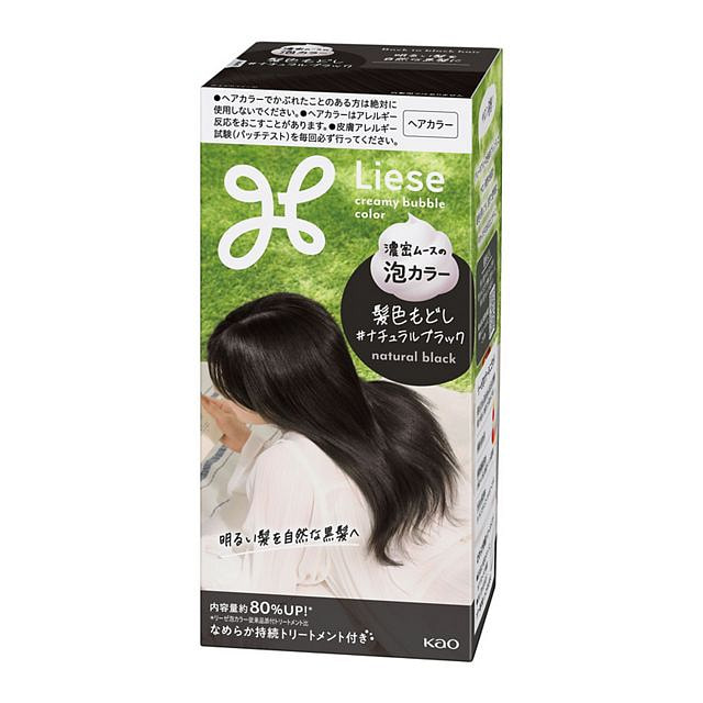 花王 Liese 泡沫染发剂 自然黑 115ml