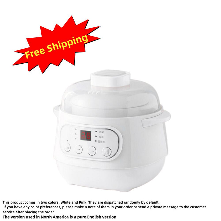 1L Electric Stew Pot Ceramic Inner Pot Slow Cooker 1 bottle