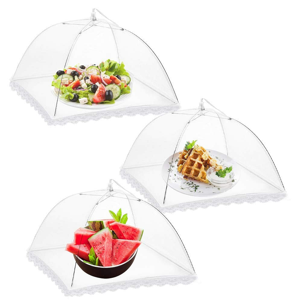 3 Pack Food Covers 12 Inch Pop-Up Encrypted Mesh Plate Serving Tents 3 each
