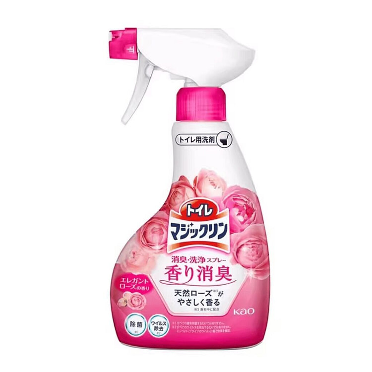 花王卫生间清洁除臭除菌防垢喷雾玫瑰味 380ml 1 瓶