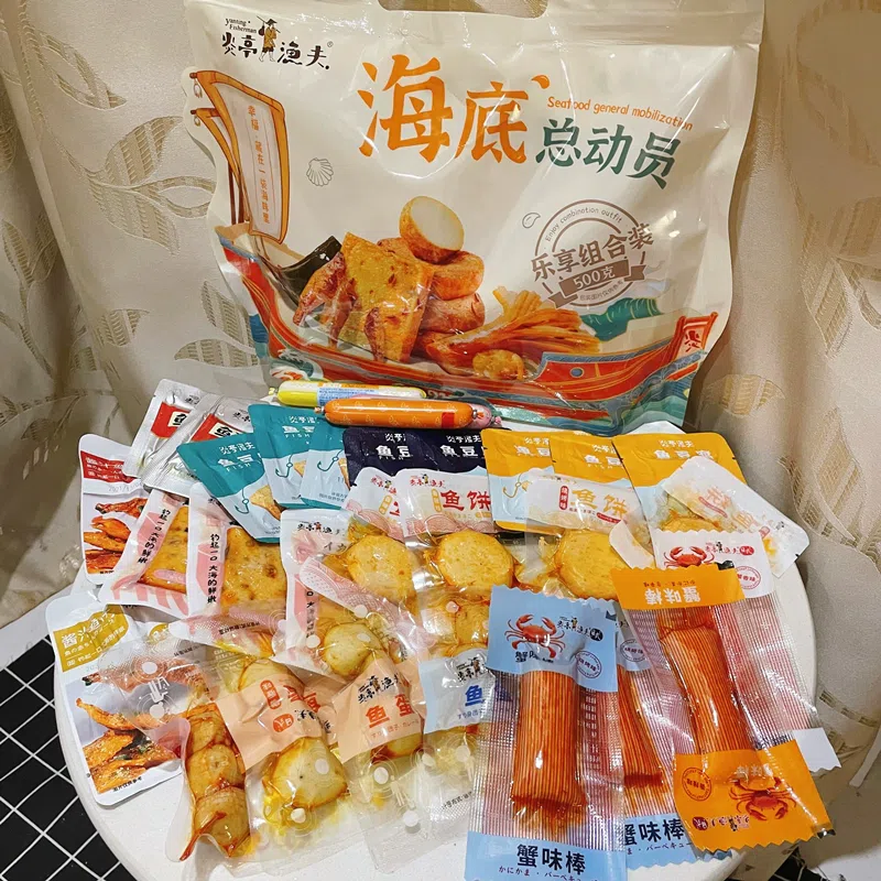 炎亭渔夫海味组合装1包500克鱼豆腐蟹肉 500 克