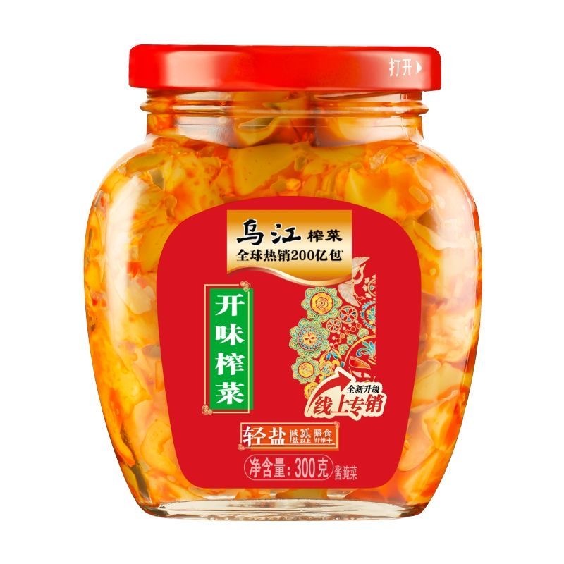 乌江红油榨菜瓶装开味涪陵榨菜正宗清爽口口脆泡菜混发300 克- Weee!