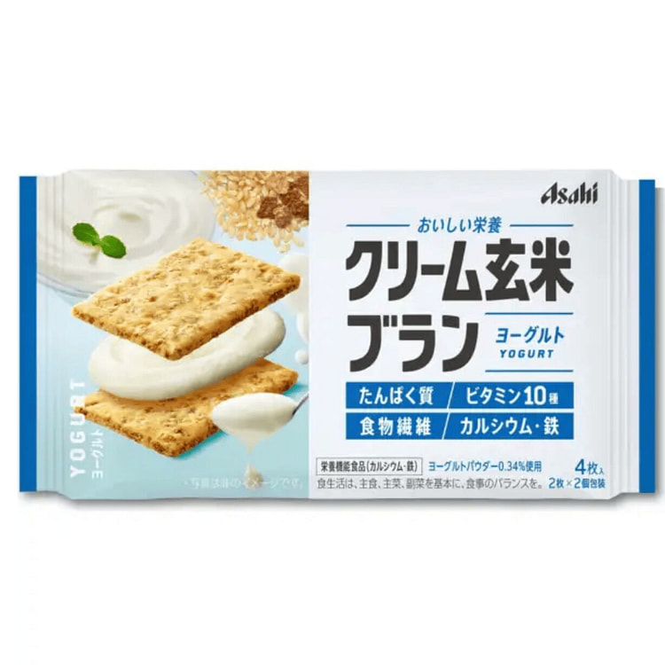 「日本直送」銘菓朝日・クリーム玄米ブラン　たんぱく栄養食　クリームチーズ　4枚入り