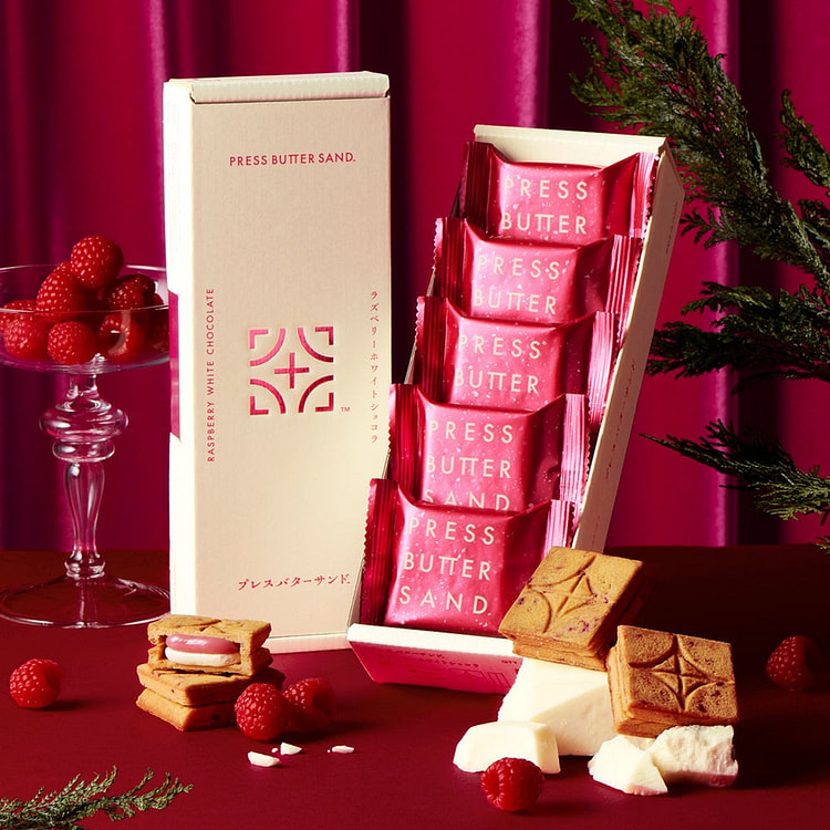 PRESS BUTTER SAND Raspberry White Chocolate (5 pieces)
