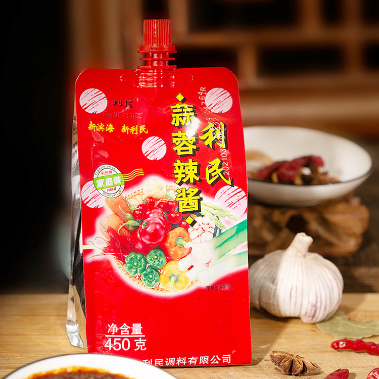 利民蒜蓉辣酱调味酱料烤烧烤刷酱450g*1袋