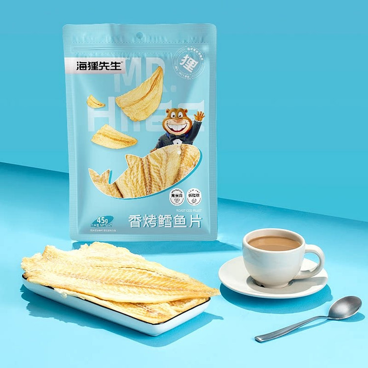 海狸先生 香烤鳕鱼片 即食海鲜高蛋白 1袋 45 克